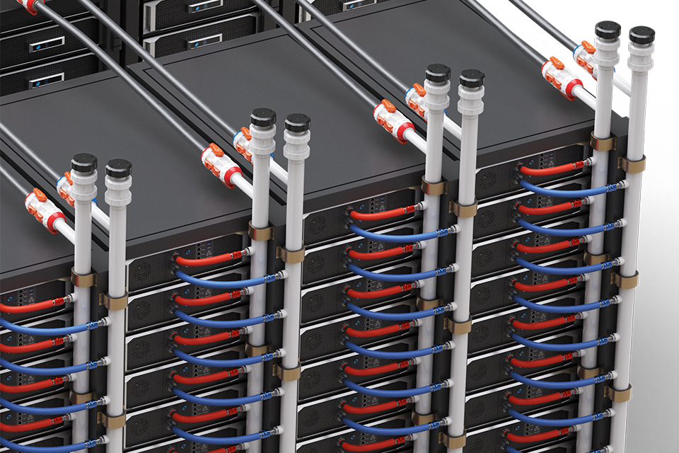 Im Rack integrierter Verteiler aus PVDF