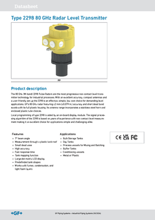 Datasheet Type 2298 80 Ghz Radar Level Transmitter (EN)