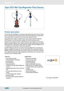 Datasheet Type 2551 Magmeter Wet-Tap Flow Sensor (EN)