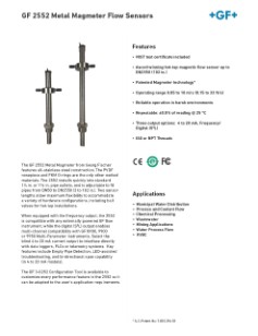 Datasheet Type 2552 Metal Magmeter Flow Sensors (EN)