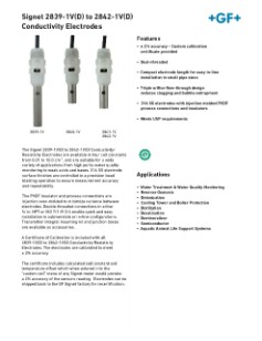 Datasheet Type 2839-1V(D) to 2842-1V(D) PVDF Conductivity Electrodes (EN)