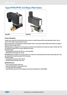 Datasheet Type PV95/PV96 3/2-way pilot valve (EN)