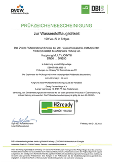 DBI Zertifikat Kupplung MULTI/JOINT DN50-DN250