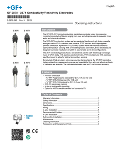 GF 2870 - 2874 Conductivity/Resistivity Electrodes Manual
